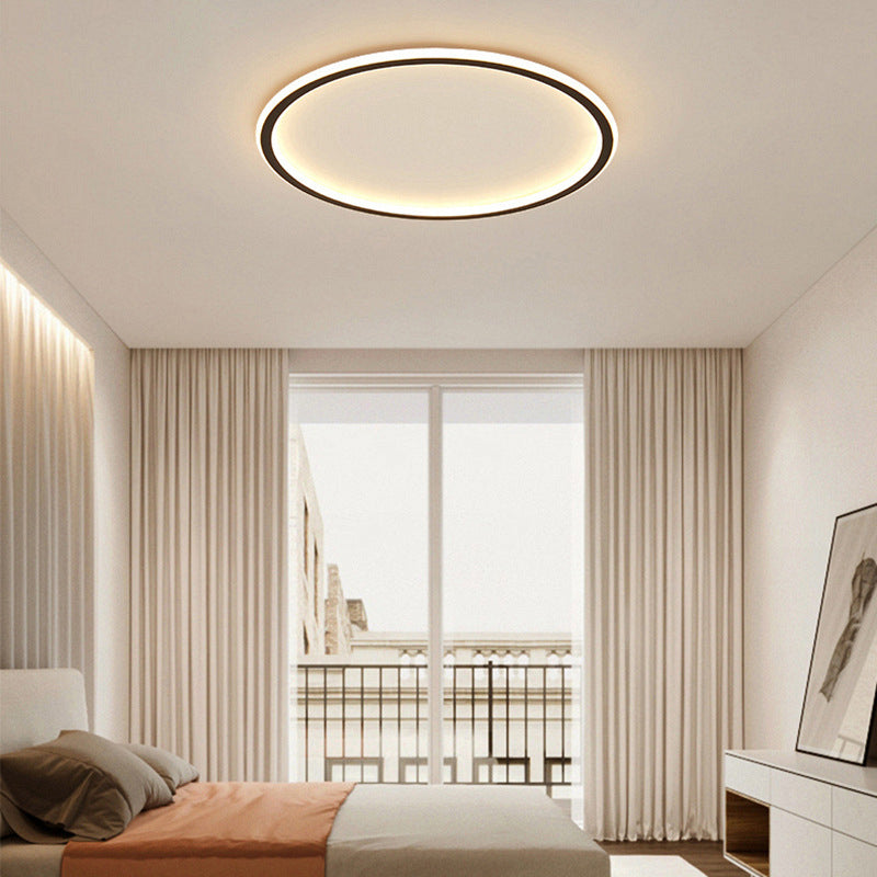 Plafonnier LED de simplicité moderne, montage circulaire en aluminium avec abat-jour en silicone