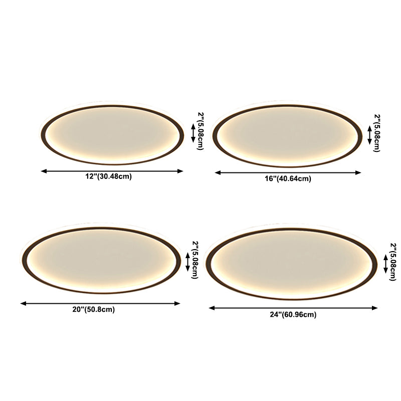 Modern Simplicity LED Ceiling Light Aluminium Circular Flush Mount with Silicone Shade