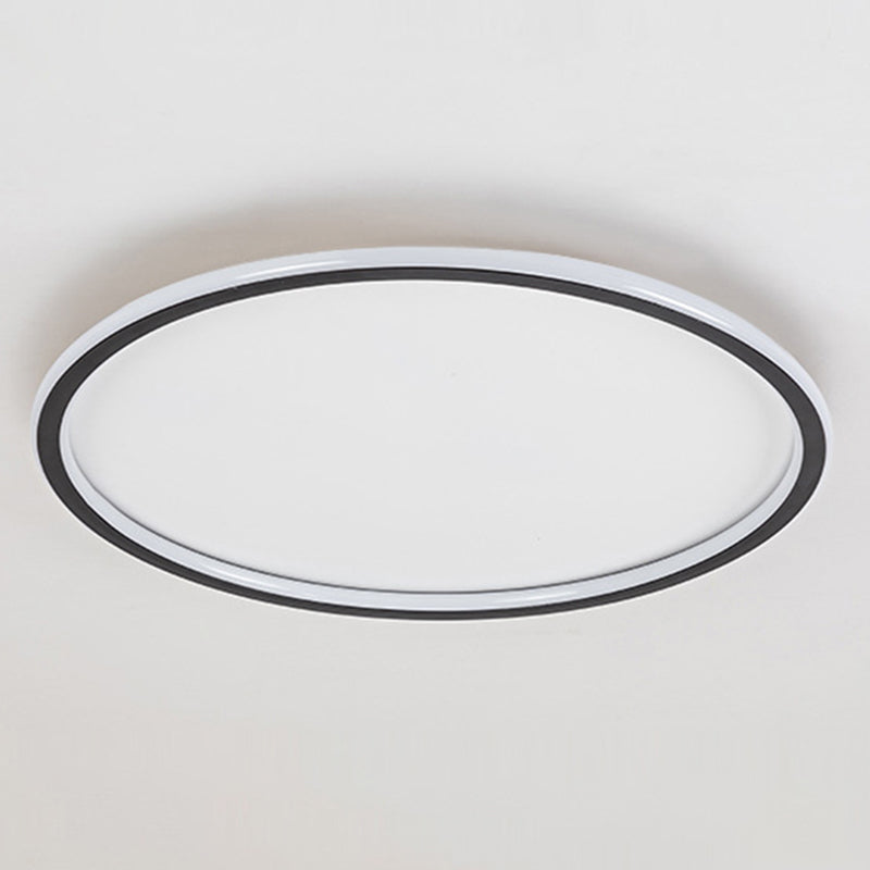 Plafonnier LED de simplicité moderne, montage circulaire en aluminium avec abat-jour en silicone