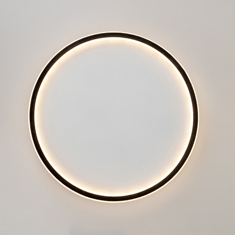 Plafonnier LED de simplicité moderne, montage circulaire en aluminium avec abat-jour en silicone