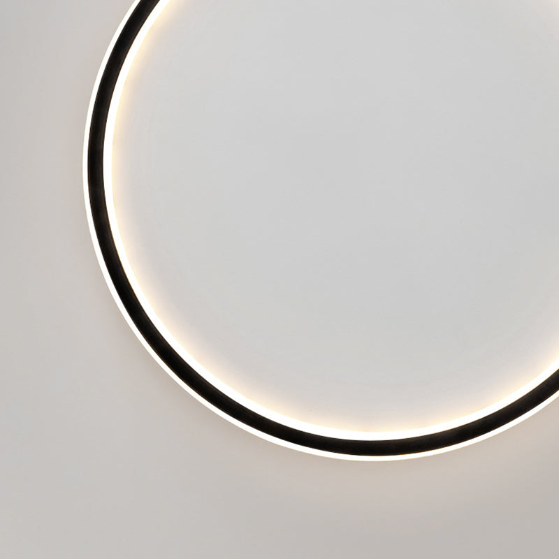 Plafonnier LED de simplicité moderne, montage circulaire en aluminium avec abat-jour en silicone