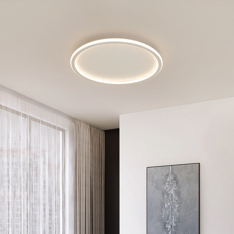 Plafonnier LED de simplicité moderne, montage circulaire en aluminium avec abat-jour en silicone