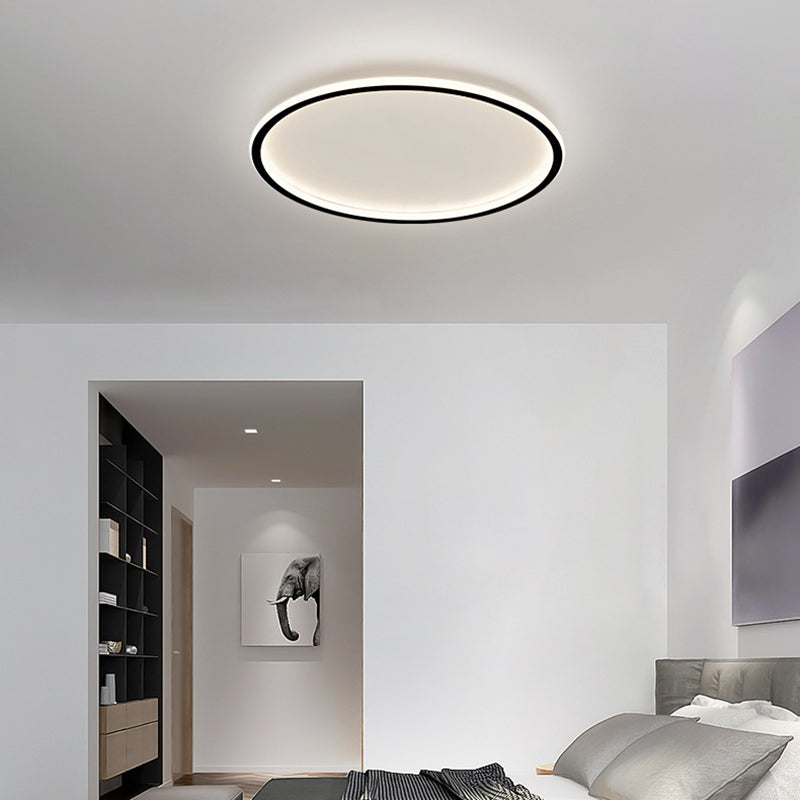 Plafonnier LED de simplicité moderne, montage circulaire en aluminium avec abat-jour en silicone