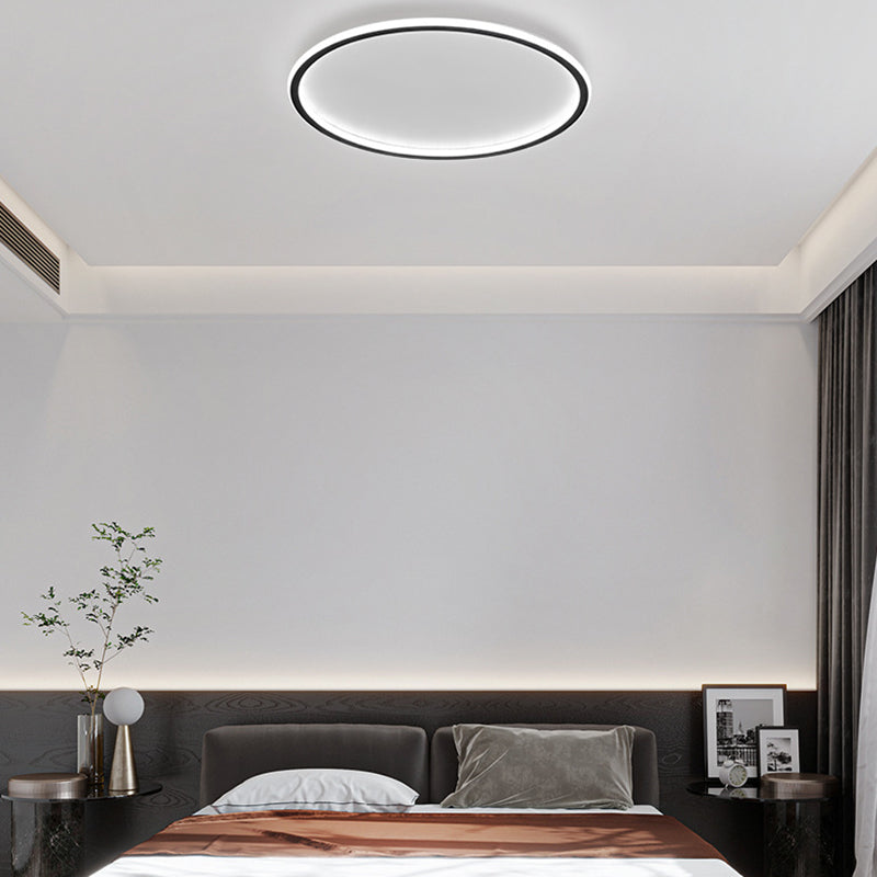 Plafonnier LED de simplicité moderne, montage circulaire en aluminium avec abat-jour en silicone