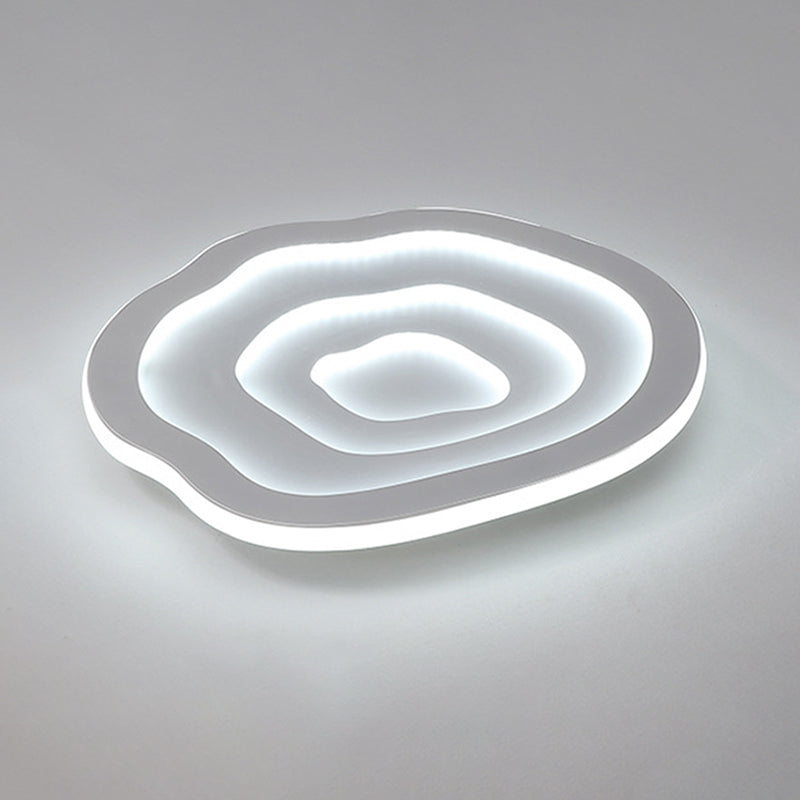 1-Light Geometrische Schatten Bündig Mount Moderne Einfache Style Flush Mount Deckenleuchte in Weiß