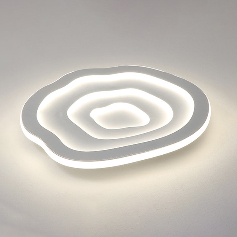 1-Light Geometrische Schatten Bündig Mount Moderne Einfache Style Flush Mount Deckenleuchte in Weiß