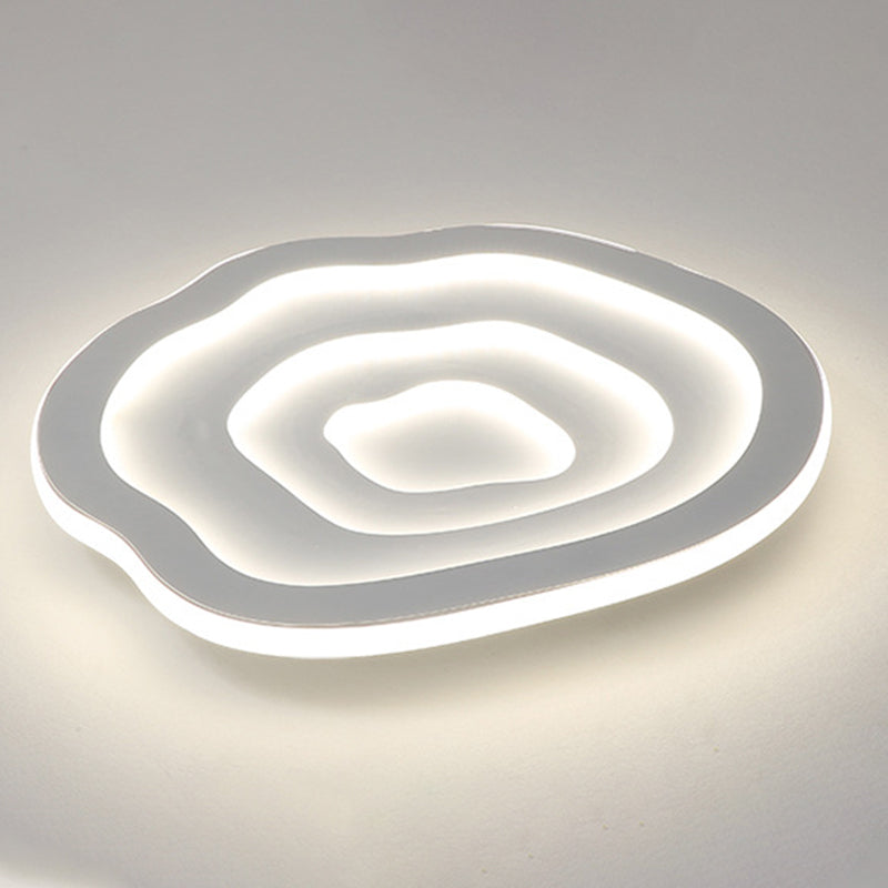 1-Light Geometrische Schatten Bündig Mount Moderne Einfache Style Flush Mount Deckenleuchte in Weiß