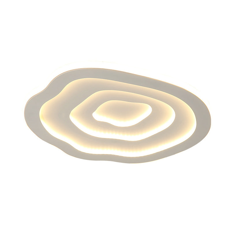 1-Light Geometrische Schatten Bündig Mount Moderne Einfache Style Flush Mount Deckenleuchte in Weiß