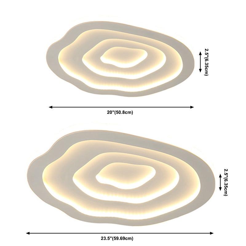 1-Light Geometrische Schatten Bündig Mount Moderne Einfache Style Flush Mount Deckenleuchte in Weiß