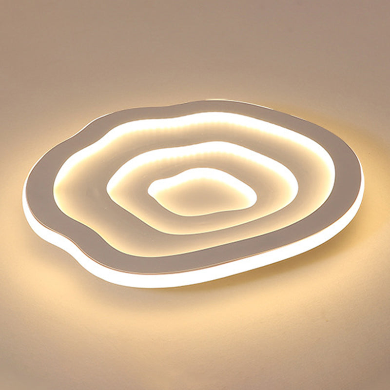 1-Light Geometrische Schatten Bündig Mount Moderne Einfache Style Flush Mount Deckenleuchte in Weiß