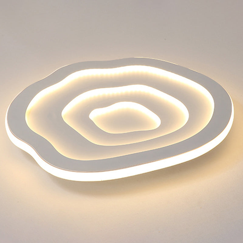 1-Light Geometrische Schatten Bündig Mount Moderne Einfache Style Flush Mount Deckenleuchte in Weiß