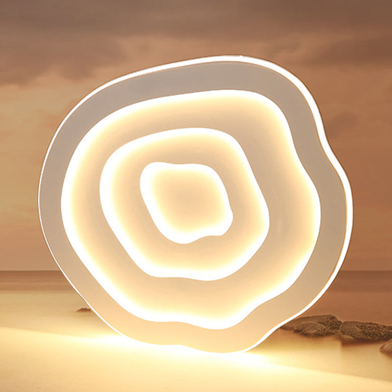 1-Light Geometrische Schatten Bündig Mount Moderne Einfache Style Flush Mount Deckenleuchte in Weiß