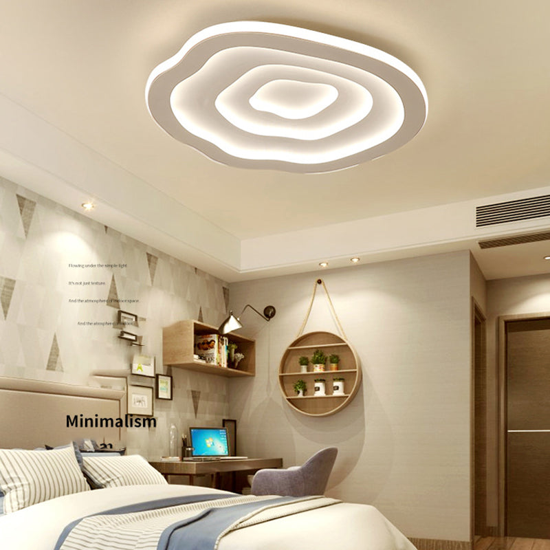 1-Light Geometrische Schatten Bündig Mount Moderne Einfache Style Flush Mount Deckenleuchte in Weiß