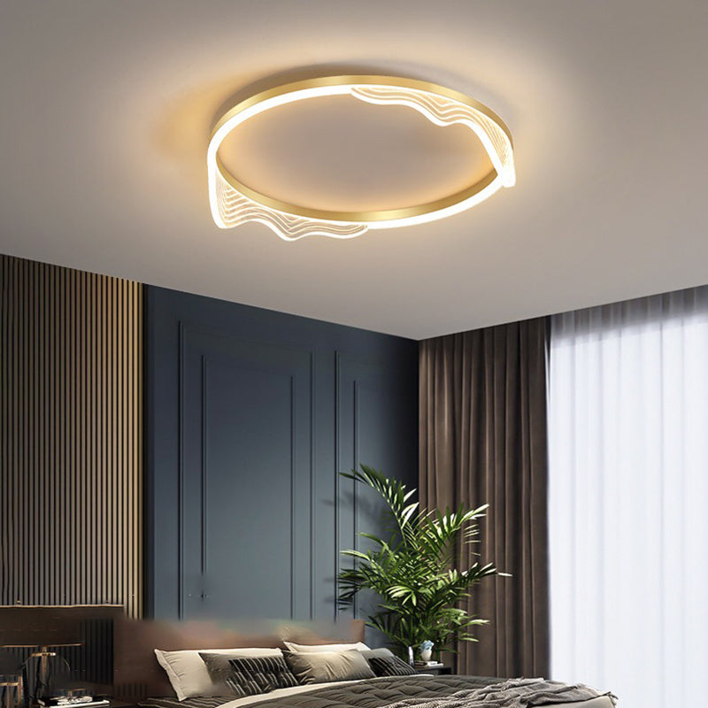 1-Light Round Shade Flush Mount Modern Style Flush Mount Ceiling Light Fixture