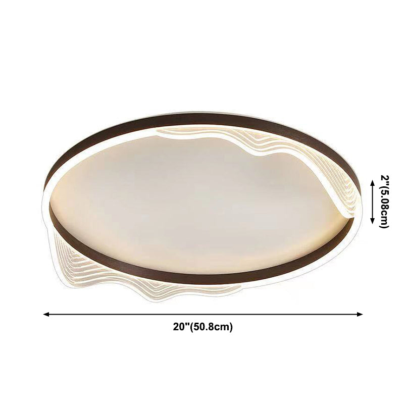 1-Light Round Shade Flush Mount Modern Style Flush Mount Ceiling Light Fixture