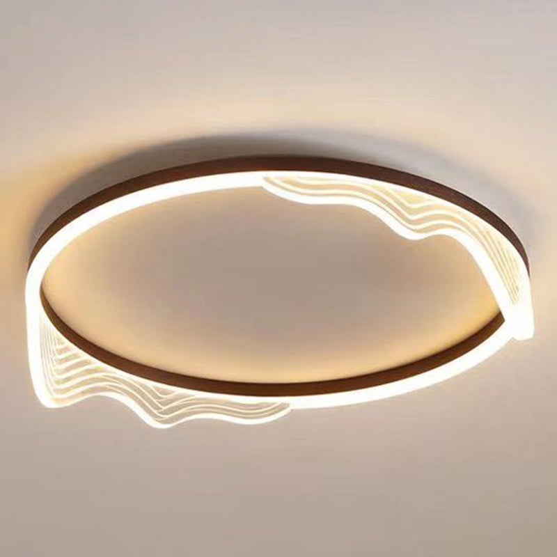 1-Light Round Shade Flush Mount Modern Style Flush Mount Ceiling Light Fixture