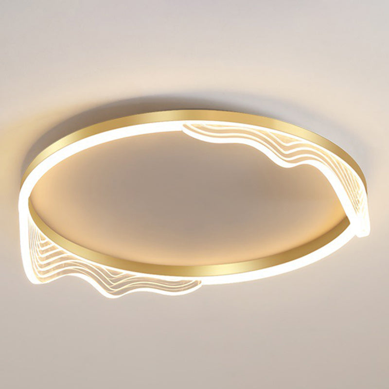 1-Light Round Shade Flush Mount Modern Style Flush Mount Ceiling Light Fixture