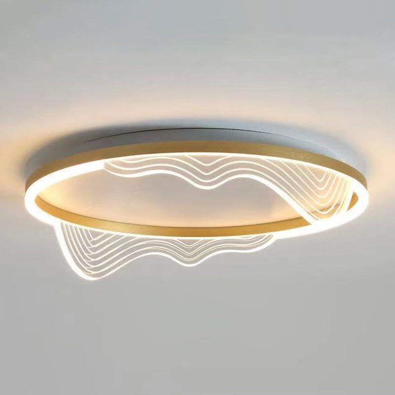 1-Light Round Shade Flush Mount Modern Style Flush Mount Ceiling Light Fixture