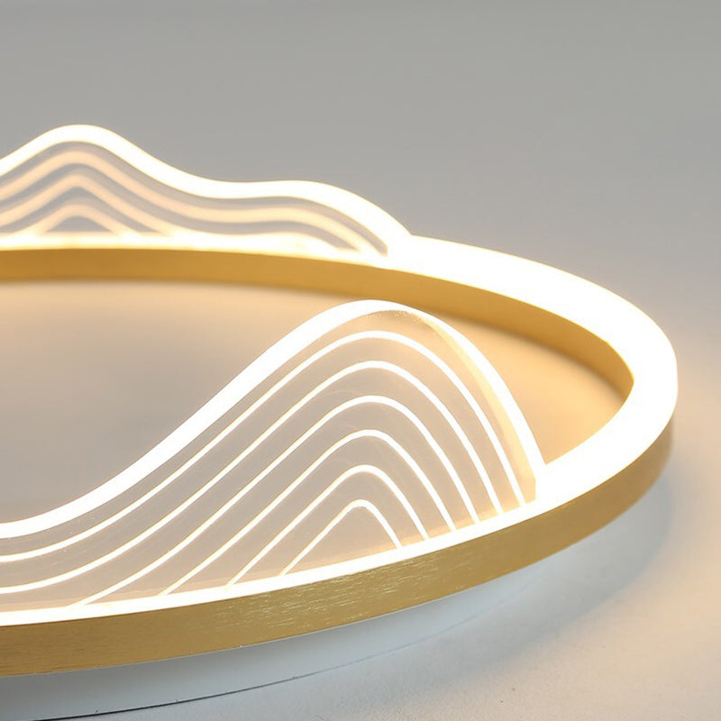 1-Light Round Shade Flush Mount Modern Style Flush Mount Ceiling Light Fixture