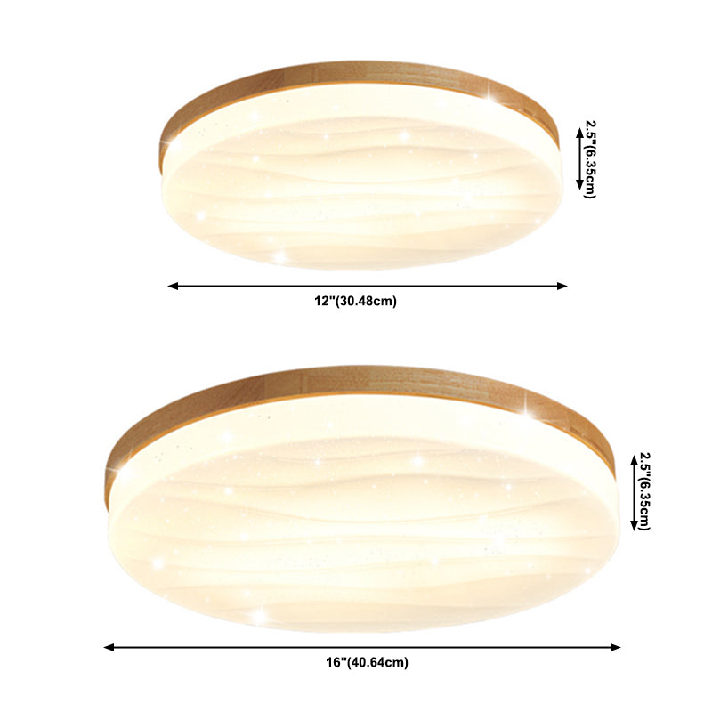 Plafonnier encastré à 1 ampoule ronde, style moderne et simple, marron