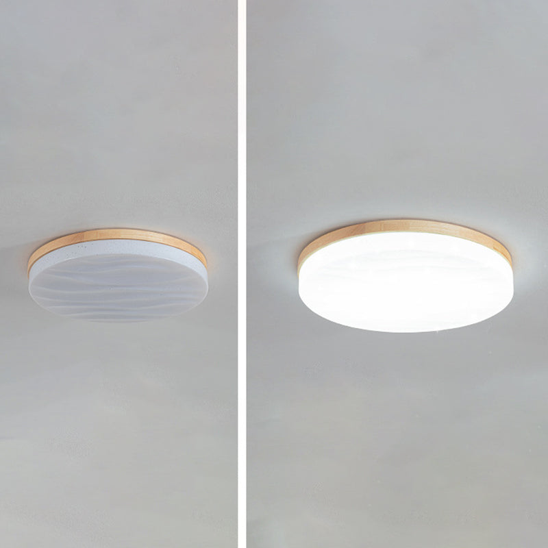 Plafonnier encastré à 1 ampoule ronde, style moderne et simple, marron