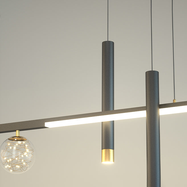 Modern Pendant Chandelier Geometric Island Lighting Fixtures Metal Chandelier for Dining Room