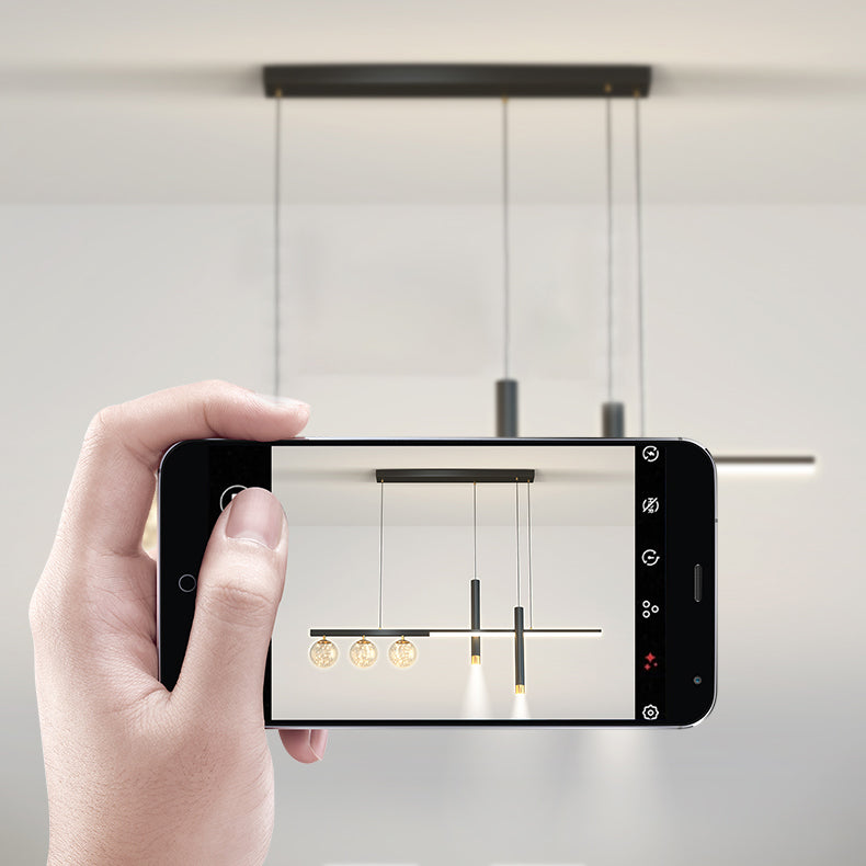 Modern Pendant Chandelier Geometric Island Lighting Fixtures Metal Chandelier for Dining Room