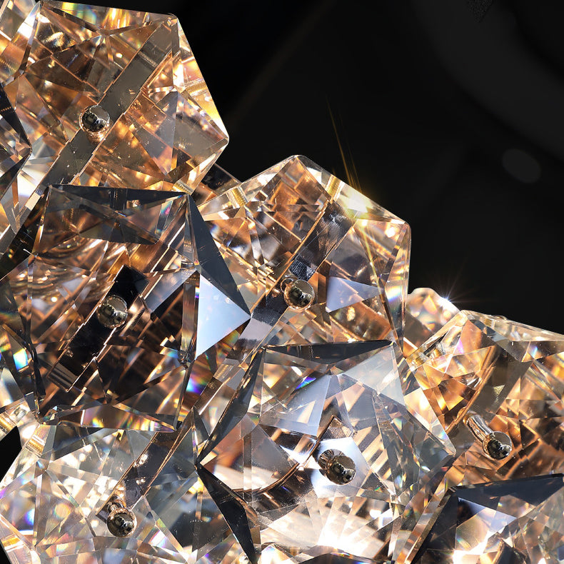 Lampadario moderno lampadario ovale isola cristallo 8 lampade isole luminose in oro per sala da pranzo