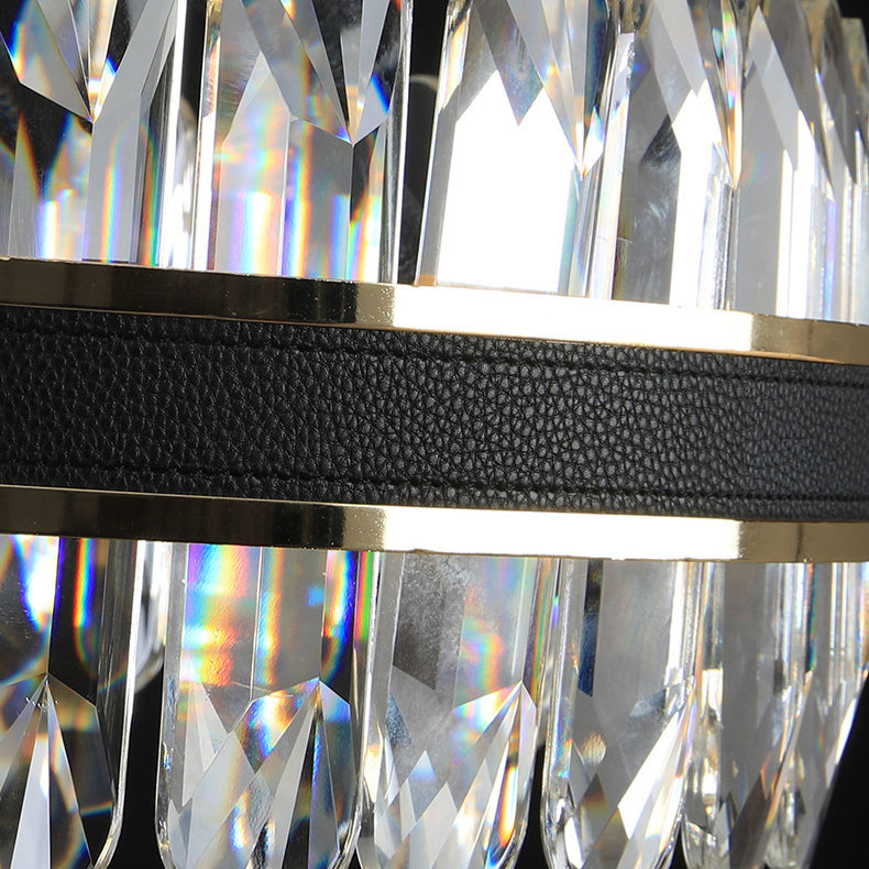 Luci dell'isola geometrica moderna lampadario cristallo 1 illuminazione isola luminosa in finitura nera