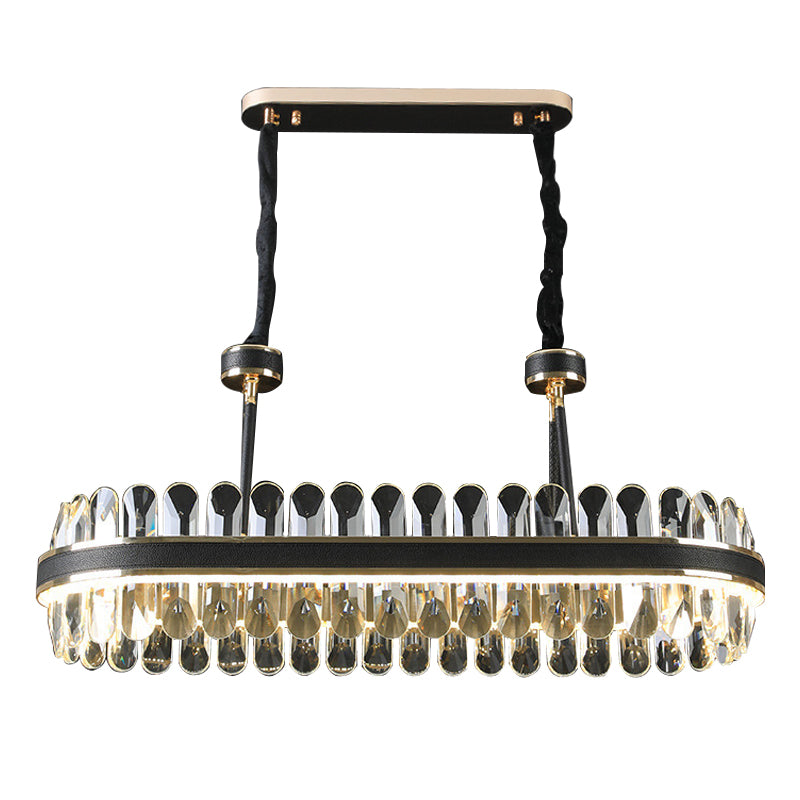 Luci dell'isola geometrica moderna lampadario cristallo 1 illuminazione isola luminosa in finitura nera