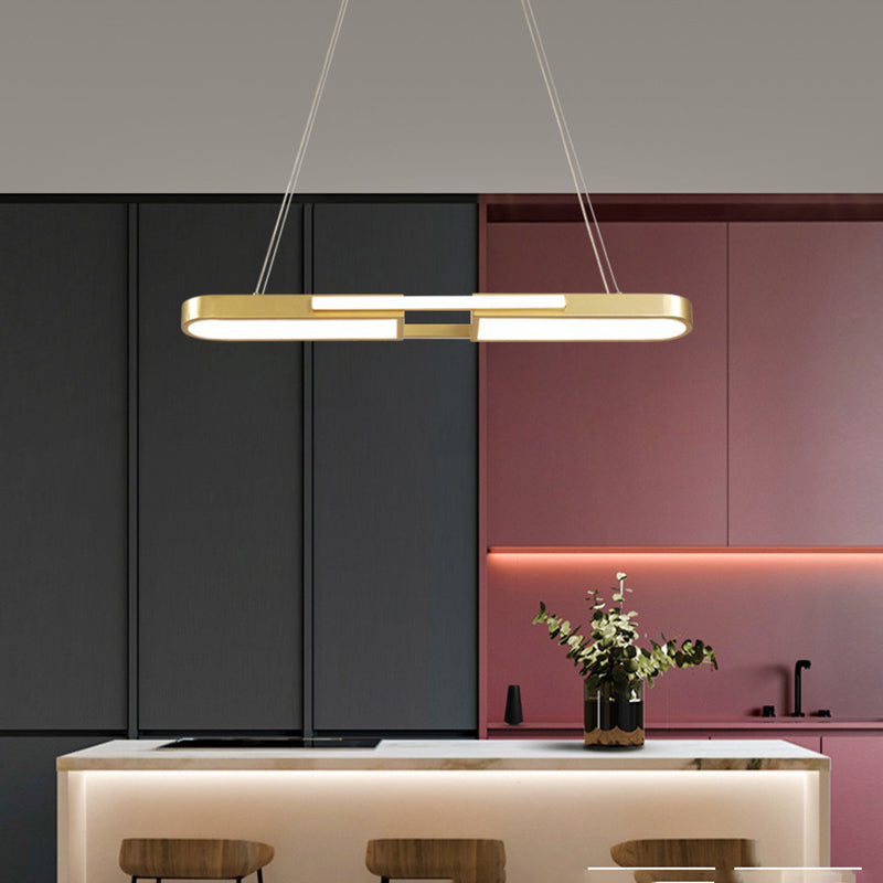 Lampade isola ovale moderna lampadario a pendente metallo 1 Lampada luminosa