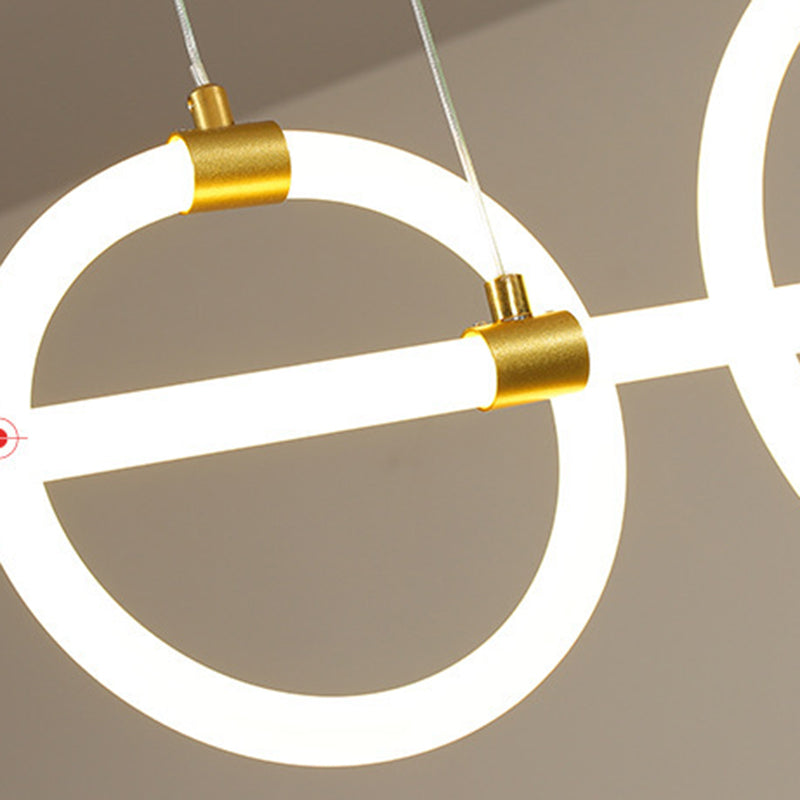 Geometric Island Lights Modern Pendant Chandelier Metal 3 Light Island Lamp in White for Dining Room