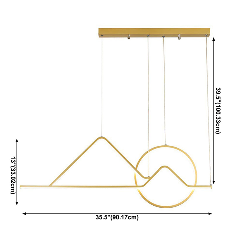 Geometric Island Lighting Modern Lighting Chandelier Metal 3 Light Island Lamps