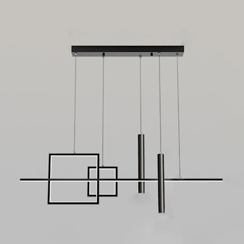 Geometric Island Pendant Lights Modern Kitchen Island Lighting Metal 5 Light Island Lights