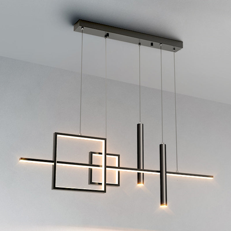 Geometric Island Pendant Lights Modern Kitchen Island Lighting Metal 5 Light Island Lights