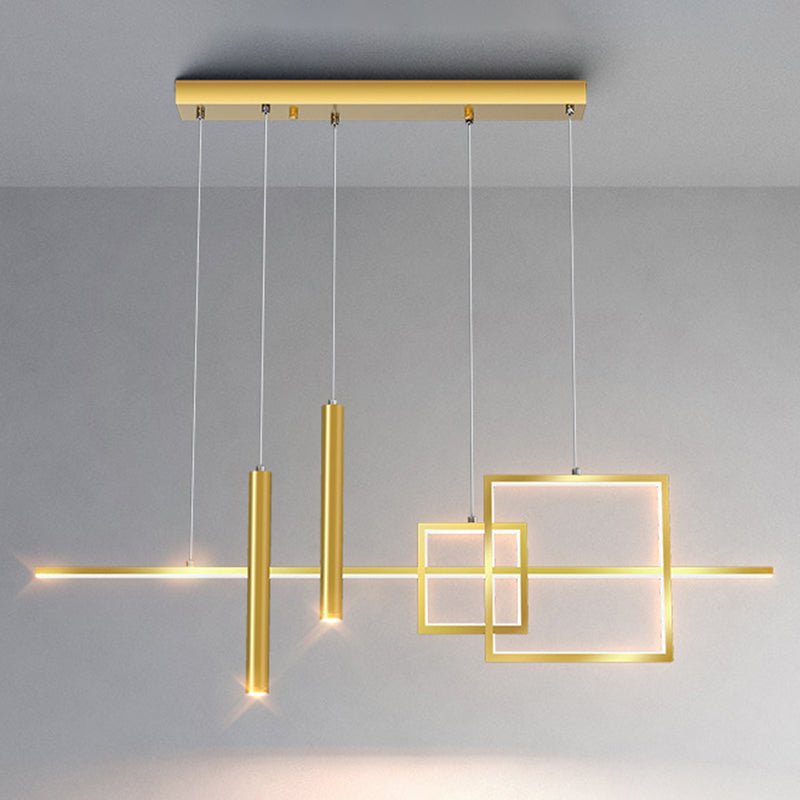 Geometric Island Pendant Lights Modern Kitchen Island Lighting Metal 5 Light Island Lights