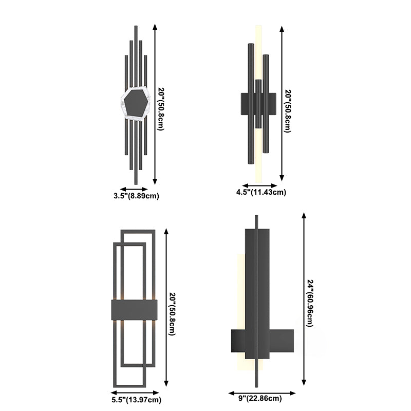 Stile moderno Apparecchi per illuminazione a parete a 1 luce lampada montata a parete in metallo geometrico