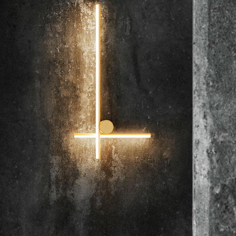 Luci di applique in alluminio in alluminio in alluminio a parete moderna a 2 luci in finitura dorata