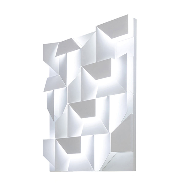 Luce da parete geometrica bianca Sconcetti di luce moderna in metallo funzione con palette di funce in metallo