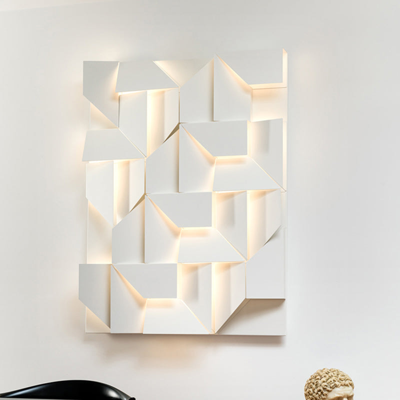 Luce da parete geometrica bianca Sconcetti di luce moderna in metallo funzione con palette di funce in metallo