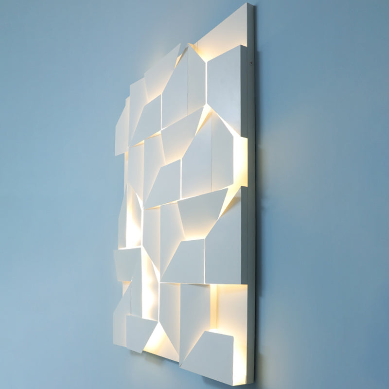 Luce da parete geometrica bianca Sconcetti di luce moderna in metallo funzione con palette di funce in metallo