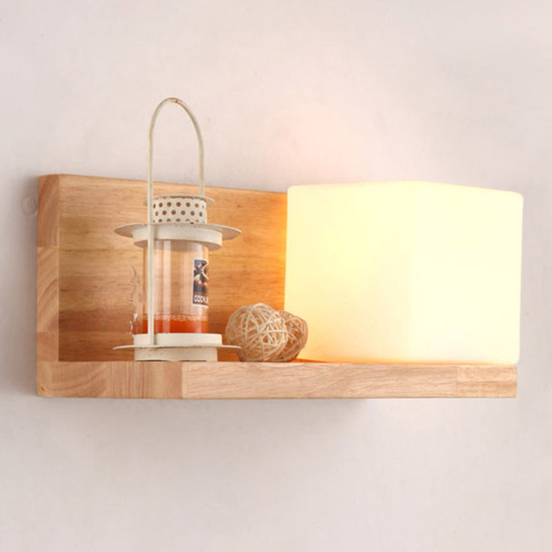 Modernos apliques de luz de pared de vidrio Square 1 luces de montaje de pared de 1 luces, barcos sin decoraciones