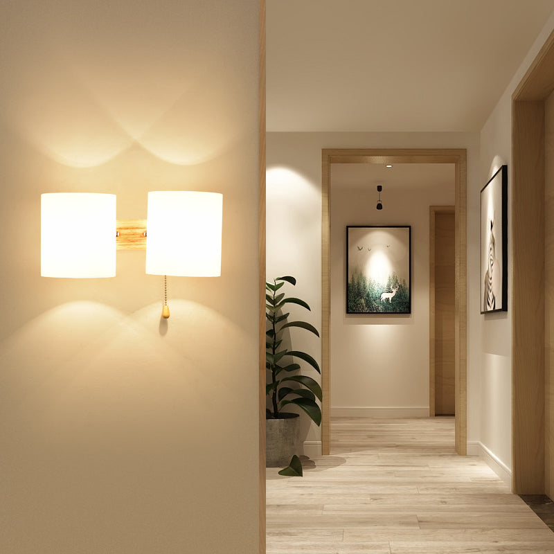 Cilindrische melkglas SCONCE LAMP BELIMTE MODERNE STYLE WIT WANDELE MOETEN LICHT