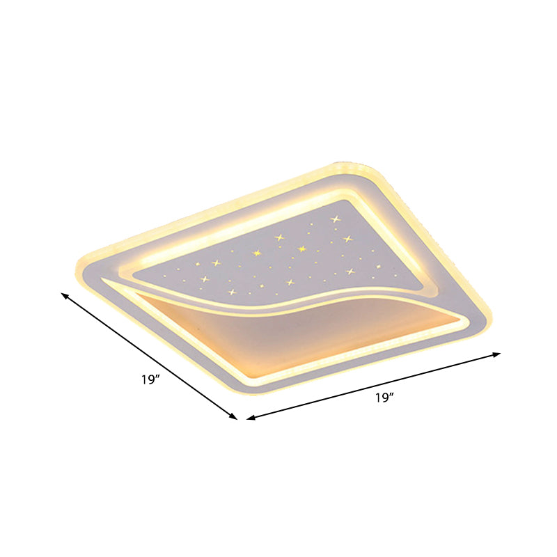 Luz empotrada súper delgada blanca de 19"/35.5" Luz empotrada LED metálica contemporánea para interiores en blanco cálido/blanco