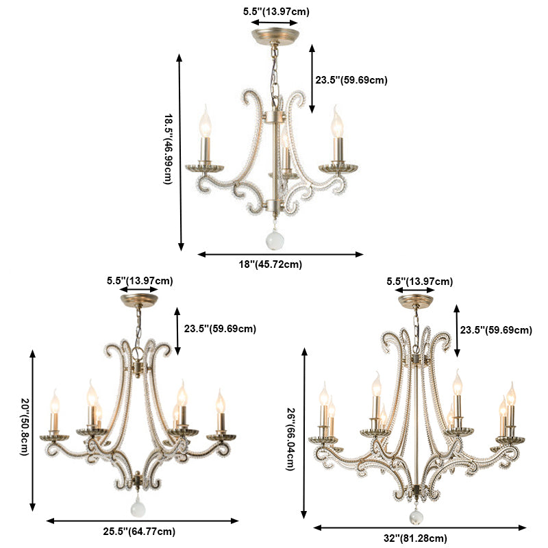 Silver Chandelier Light Fixtures Sputnik Traditional Ceiling Light Fixture for Bedroom