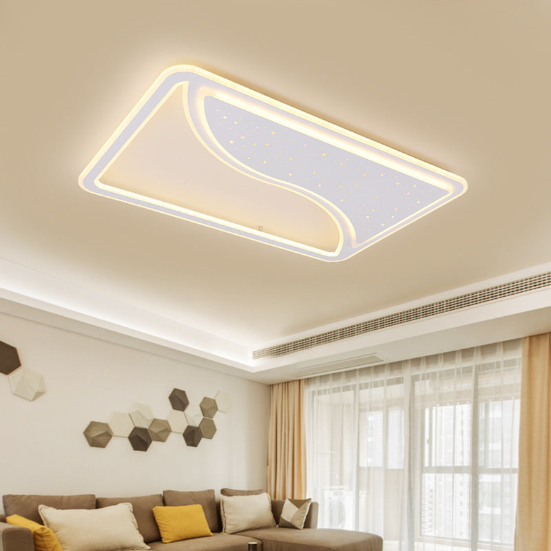 Luz empotrada súper delgada blanca de 19"/35.5" Luz empotrada LED metálica contemporánea para interiores en blanco cálido/blanco