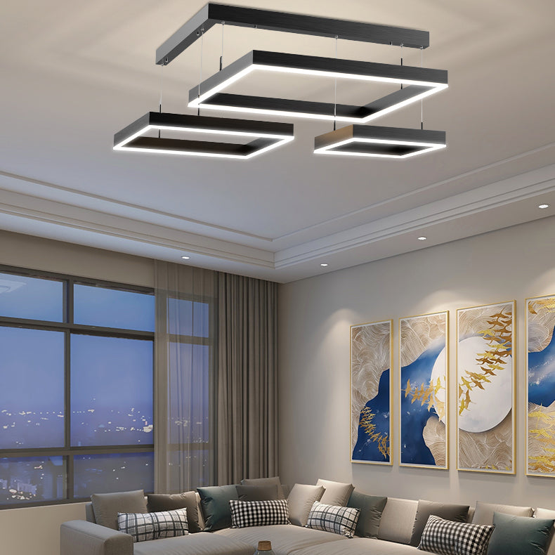 Lampadari a LED moderni a più quadrati lampadario del lampadario lampadario in metallo