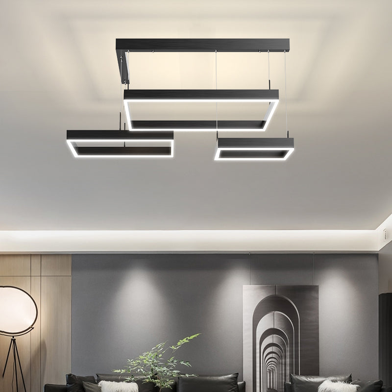 Lampadari a LED moderni a più quadrati lampadario del lampadario lampadario in metallo