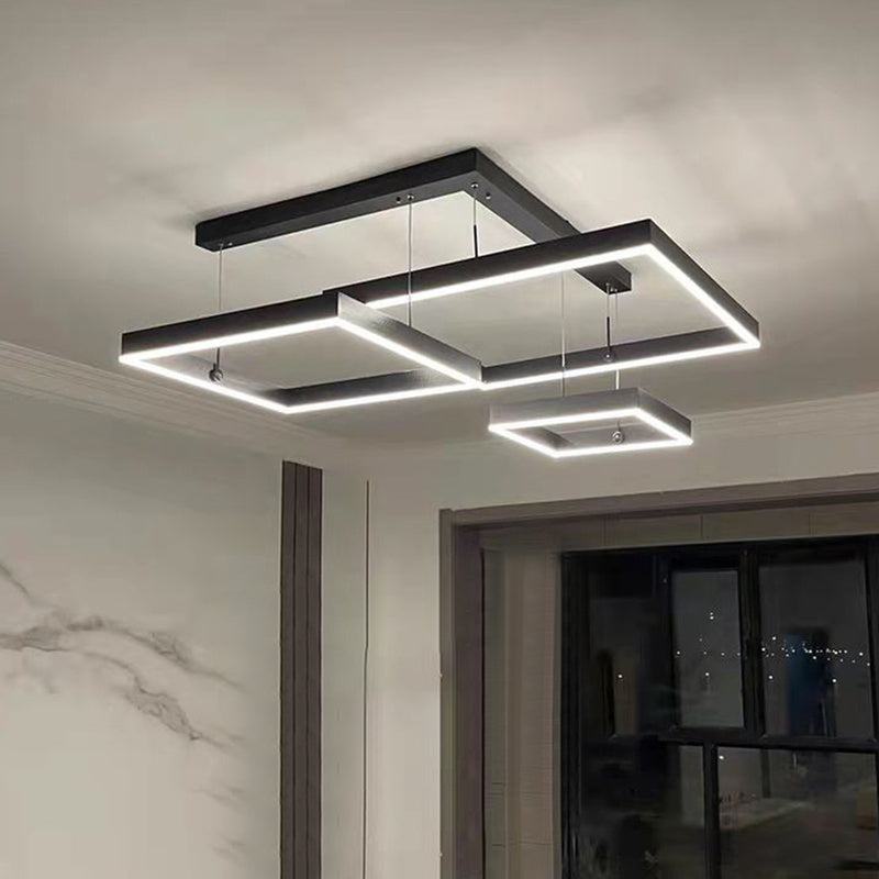 Lampadari a LED moderni a più quadrati lampadario del lampadario lampadario in metallo