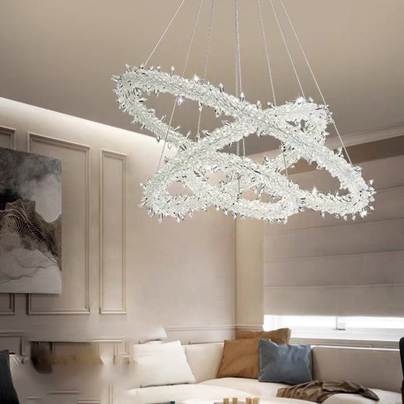 Moderner Stil klarer Kristallgehängnisbeleuchtung 1-Licht-Orbikularleuchterlampe